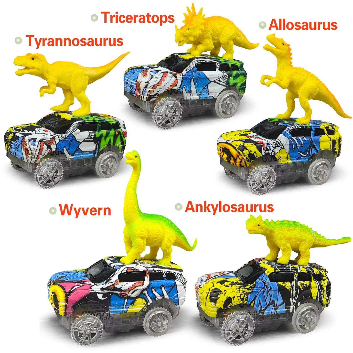 Magic Climbing Electric Dinosaur Car Track Railway Toy Car Set Bend Flexible Race Track Flash Light Car High Quality Toy for Kid